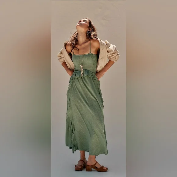 Free People Myra Maxi Dress In Green - Picture 1 of 5